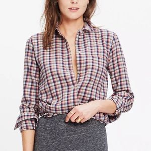 Madewell Button Down Flannel Slim Boyshirt In Palma Plaid Size M